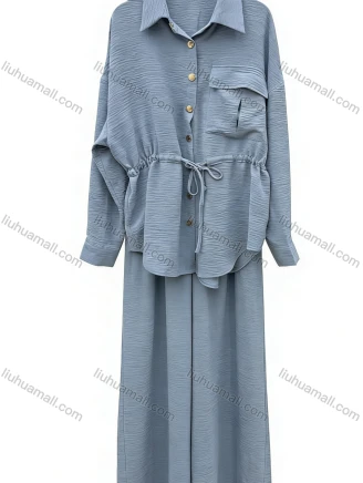 Wholesale Women's vintage loose shirt & long pants set, relaxed fit, comfortable and stylish., Guangzhou Clothing Wholesale Suppliers & Market - LIUHUAMALL