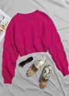 Wholesale Women's Solid Bateau Neck Long Sleeve Crop Sweater - Liuhuamall