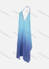 Wholesale Women's Striped Gradient Handkerchief Knitted Cami Dress - Liuhuamall