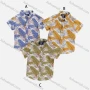 Wholesale Boys' Vacation Collared Short Sleeve Leaf Print Shirt preview