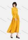 Wholesale Women's Casual Plain Button Down Long Sleeve Tie Front Flap Pocket Midi Dress - Liuhuamall