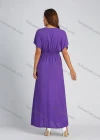 Wholesale Women's Embroidered V Neck Batwing Sleeve Ruffle Hem Peplum Maxi Dress - Liuhuamall