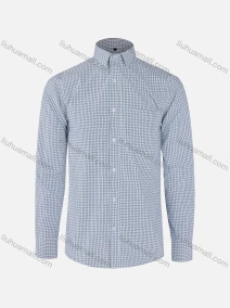 Wholesale Men's Casual Plaid Print Collared Button Down Patch Pocket Long Sleeve Shirts, LIUHUA CLOTHING WHOLESALE
