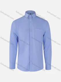 Wholesale Men's Business Plain Collared Patch Pocket Button Down Long Sleeve Shirts, LIUHUA CLOTHING WHOLESALE