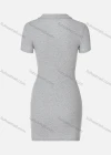 Wholesale Women's Casual Plain Short Sleeve Short Shirt Dress D114472H# - Liuhuamall