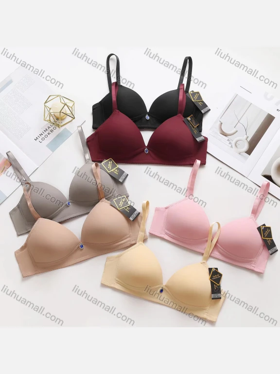 Wholesale Women's Plain Diamond Decor Push Up Adjustable Strap Bra 8918#