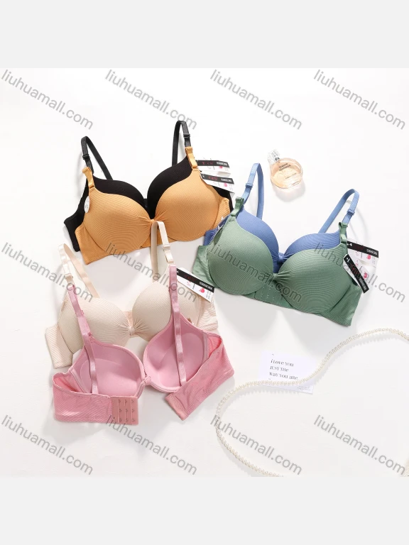 Wholesale Women's Plain Texture Push Up Lace Adjustable Strap Bra 89232#