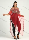 Wholesale Women's Arabic Dubai Glamorous Triangle Hem Muslim Islamic Sequin Mesh Translucent Cover Up Cloak - Liuhuamall