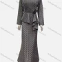 Wholesale Women's Elegant Long Sleeve V Neck Asymmetrical Hem Rose Decor Evening Dress preview