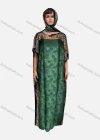 Wholesale Women's African Vintage Boat Neck Muslim Floral Leopard Splicing Print Maxi With Hijab - Liuhuamall
