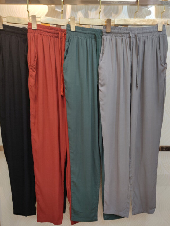 Women's Drawstring Pockets Plain Casual Pants, Clothing Wholesale Market -LIUHUA, Pants