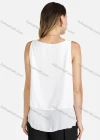 Wholesale Women's Casual Plain Layered Round Neck Ruffle Hem Blouse - Liuhuamall