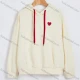 Wholesale Women's Heart Drawstring Long Sleeve Casual Pullover Hoodie With Kangaroo Pocket AB003# White Clothing Wholesale Market Liuhua