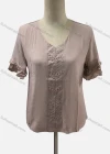 Wholesale Women's Casual V Neck Tiered Sleeve Splicing Appliques Blouse - Liuhuamall