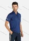 Wholesale Men's Sporty Plain Stand Collar Short Sleeve Zip Front Reflective Stripes Tee - Liuhuamall