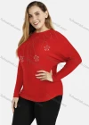 Wholesale Women's Round Neck Long Sleeve Star Rhinestone Pullover Sweater - Liuhuamall