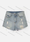 Wholesale Woman's Casual Plain 100%Cotton Pockets Ripped Pearl Decor Distressed Shorts - Liuhuamall