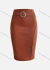 Wholesale Women's Elegant Plain Buckle Decro Crop Pencil Skirt - Liuhuamall
