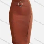 Wholesale Women's Elegant Plain Buckle Decro Crop Pencil Skirt preview