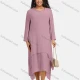 Wholesale Women's Plus Size Linen Long Sleeve Plain Layered Hem Cozy Midi Casual Dress 64# Clothing Wholesale Market Liuhua