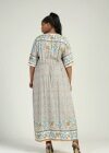 Wholesale Women's Plus Size Ditsy Floral V Neck Half Sleeve Maxi Dress - Liuhuamall