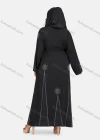 Wholesale Women's Muslim Islamic Long Sleeve Rhinestone Maxi Abaya Dress With Belt - Liuhuamall