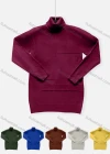 Wholesale Men's Casual Plain Turtleneck Long Sleeve Sweater - Liuhuamall