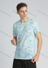 Wholesale Men's Cotton Casual Allover Tropical Print Short Sleeve Tee - Liuhuamall