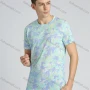 Wholesale Men's Cotton Casual Allover Tropical Print Short Sleeve Tee preview