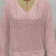 Wholesale Women's Casual Round Neck Long Sleeve Hollow Out Knitted Cover Up 525# Clothing Wholesale Market Liuhua