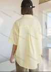 Wholesale Women's Half Sleeve Button Down Plain Casual Shirt AY225# - Liuhuamall