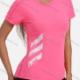 Wholesale Women's Sporty Crew Neck Short Sleeve Reflective Stripes Quick-dry Breathable Athletic T-shirt preview