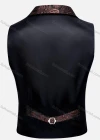 Wholesale Men's Vintage Lapel Embroidered Single Breasted Silky Waistcoat - Liuhuamall