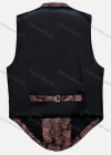 Wholesale Men's Vintage Lapel Embroidered Single Breasted Silky Waistcoat - Liuhuamall