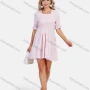 Wholesale Women's Casual Square Neck Ruffle Hem Button Front Plain High Waist Short Dress preview