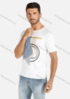Wholesale Men's Casual Round Neck Geometric Splicing Short Sleeve Tee - Liuhuamall