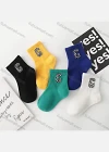 Wholesale Boys Fashion Checkboard Letter Print Crew Ankle Socks - Liuhuamall
