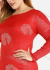 Wholesale Women's Round Neck Long Sleeve Knee Length Rib-Knit Dress - Liuhuamall