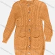 Wholesale Girl's Casual Long Sleeve Button Down Patch Pocket Cable Knit Cardigan F606# Clothing Wholesale Market Liuhua