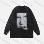 Wholesale Men's Fashion 100%Cotton Distressed Crew Neck Long Sleeve Graphic T-shirt SS10# preview