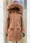 Wholesale Women's Hooded Fuzzy Faux Fur Collar Zipper Buttons Layered Drawstring Belted Pockets Mid Length Coat - Liuhuamall