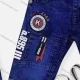 Wholesale Boy's Casual Letter Graphic Labeled Distressed Denim Shorts With Suspender 069# 2# Clothing Wholesale Market Liuhua