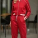 Wholesale Women's Red Tracksuit Set w/ White Stripes - Casual Athletic 2 - Piece Outfit for Daily Comfort Red Clothing Wholesale Market Liuhua