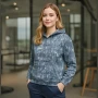 Wholesale Women's Stylish Grey Graphic Text Hoodie w/ Drawstring & Kangaroo Pocket Bulk Purchase preview