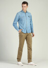 Wholesale Men's Button Down Long Sleeve Casual Denim Shirt - Liuhuamall