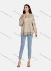 Wholesale Women's Casual Peter Pan Collar Button Down Embroidered Blouse 66620# - Liuhuamall
