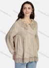 Wholesale Women's Casual Peter Pan Collar Button Down Embroidered Blouse 66620# - Liuhuamall