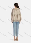 Wholesale Women's Casual Peter Pan Collar Button Down Embroidered Blouse 66620# - Liuhuamall