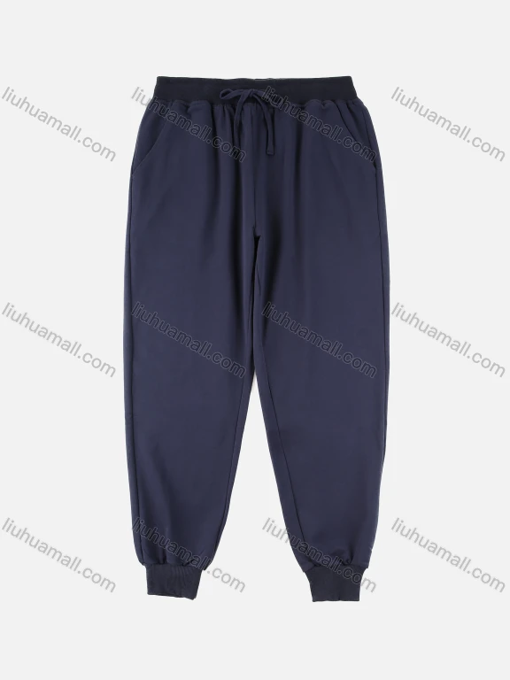 Wholesale Men's Fall Casual Oversized Drawstring Plain Slant Pocket Sweatpants