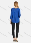 Wholesale Women's V Neck Adjustable Three Quarter Sleeve Ruched Plain Blouse A1625-0919# - Liuhuamall